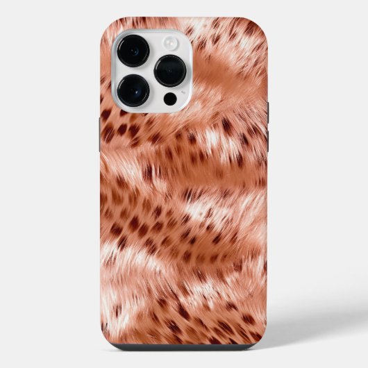 ローズゴールド ブラッシュピンク ヒョウ柄 iPhoneケース (裏面)
