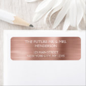 ローズゴールド - ブラッシュピンク モダンウェディング ラベル (インサイチュ)