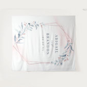 ローズゴールド ブルー グリーンの結婚式写真用背景 タペストリー (正面(横))