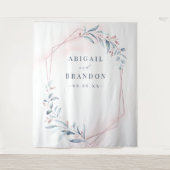 ローズゴールド ブルー グリーンの結婚式写真用背景 タペストリー (正面)