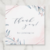 ローズゴールド ブルー グリーンレイ ジオメトリック ベイビー シャワー フェイバータグ (裏面)