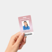 ローズゴールド ヘアケア バーコード 社員写真 ID バッジ (手持ち)