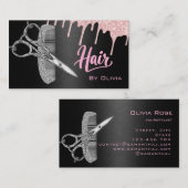 ローズゴールド ヘアスタイリスト シザー 名刺 (正面/裏面)