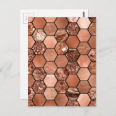 ローズゴールド ヘキサグラム ポストカード (正面/裏面)