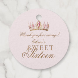 ローズゴールド ホイル サウィート16 スパークル バースデー フェイバータグ