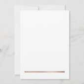 ローズゴールド |ホワイトモダンシンプルウェディング 招待状 (裏面)