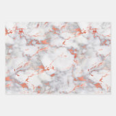 ローズゴールド ホワイト ブラック マーブル おしゃれ モダン 誕生日 ラッピングペーパーシート (正面2)