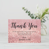 ローズゴールド ボケ ライト スウィート16 サンクス ノート 招待状 (スタンド正面)