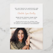 ローズゴールド マーブル箔 卒業発表カード 箔招待状 (裏面)