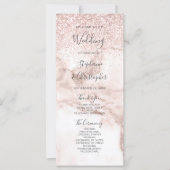 ローズゴールド マーブル グリッター エレガント ウェディング プログラム (正面)