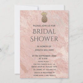 ローズゴールド マーブル ゴールド パイナップル ブライダルシャワー 招待状