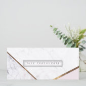 ローズゴールド マーブル スワール & ブラッシュ ギフト証明書 (スタンド正面)