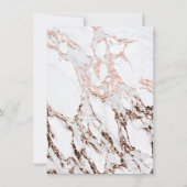 ローズゴールド マーブル 婚礼 誕生日 ポリゴナル フレーム 招待状 (裏面)