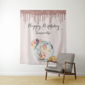 ローズゴールド マーメイド バースデー 背景 フォトブース タペストリー (インサイチュ)