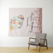 ローズゴールド マーメイド バースデー 背景 フォトブース タペストリー (インサイチュ(横))