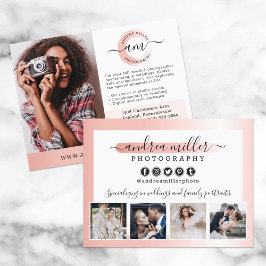 ローズゴールド ミニマリスト フォトグラファー マーケティング フォト ポストカード