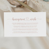 ローズゴールド ミニマル カリグラフィー ハニームーン ウィッシュ エンクロージャーカード