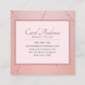 ローズゴールド メイクアップアーティスト ブライダルメイク ラッシュ 眉毛 スクエア名刺 (正面)