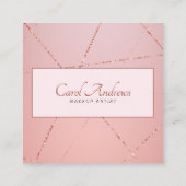 ローズゴールド メイクアップアーティスト ブライダルメイク ラッシュ 眉毛 スクエア名刺 (裏面)