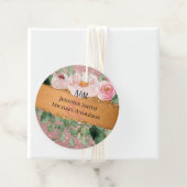 ローズゴールド メタリック グリッター フラワー フォイル ルック ウェディング フェイバータグ (インサイチュ)