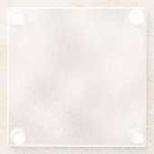 ローズゴールド メタリック:ヴィンテージ シャイン ガラスコースター (裏面)