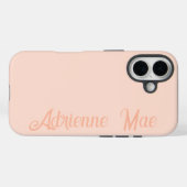 ローズゴールド モダンスクリプト モノグラム 名前 Case-Mate iPhoneケース (裏面 (横))