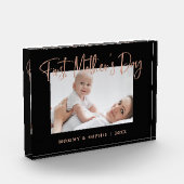 ローズゴールド|モダン初日の母の日を台本にする フォトブロック (左)