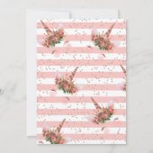 ローズゴールド ユニコーン プリンセス ベビーシャワー 招待状 (裏面)