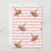 ローズゴールド ユニコーン プリンセス 誕生日 招待状 (裏面)