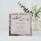 ローズゴールド & ライトグレイ マーブル お祝いに参加しよう 招待状 (スタンド正面)