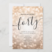 ローズゴールド ライト 40歳 誕生日 メニュー プログラム (正面)