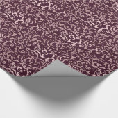 ローズゴールド ラズベリー ワイン モダン エレガント ウェディング ラッピングペーパー (角)