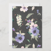 ローズゴールド＆ラベンダー ボホ フォト セーブ・ザ・デート 招待状 (裏面)