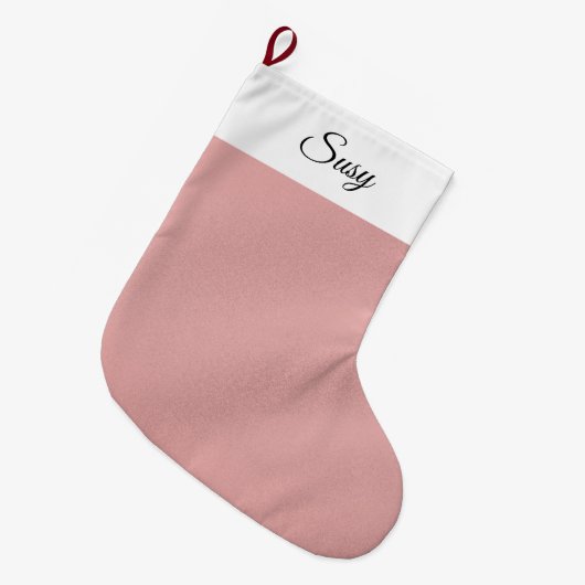 ローズゴールド  ラージクリスマスストッキング (正面 (吊り時))