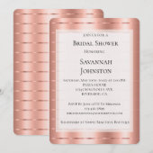 ローズゴールド リボン ブライダルシャワー 招待状 (正面/裏面)