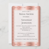 ローズゴールド リボン ブライダルシャワー 招待状 (正面)