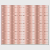 ローズゴールド リボン ボウ ブライダルシャワー ラッピングペーパー (フラット)