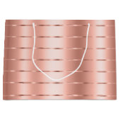 ローズゴールド リボン ボウ ブライダルシャワー ラージペーパーバッグ (正面)