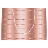 ローズゴールド リボン ボウ ブライダルシャワー ラージペーパーバッグ (裏面)