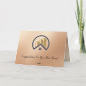 ローズゴールド | レッドカラー実在エテート サンキューカード (裏面)