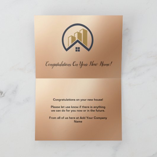 ローズゴールド | レッドカラー実在エテート サンキューカード (内部)