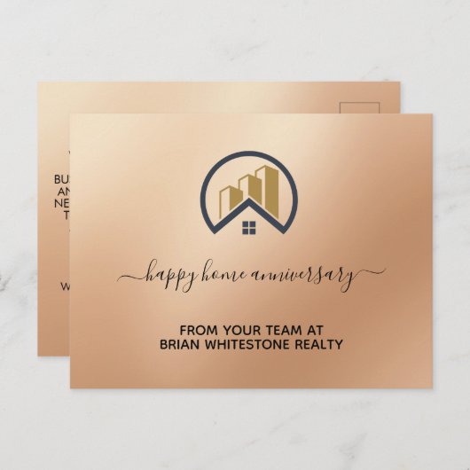 ローズゴールド | レッドカラー実在エテート ポストカード (正面/裏面)