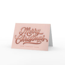 ローズゴールド レトロスクリプト メリークリスマス