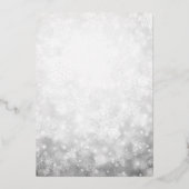 ローズゴールド 冬の雪の結晶 キンセイェーラ 箔招待状 (裏面)