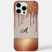 ✨ ローズゴールド 名前 グロー – グリッター ドリップ 高級 オーダーメイド Case-Mate iPhoneケース (裏面)