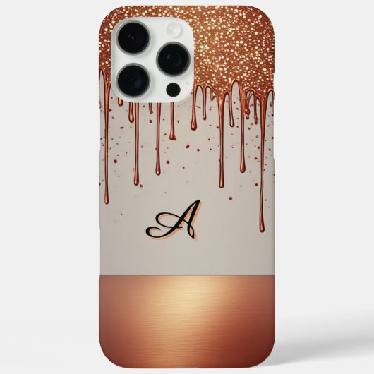 ✨ ローズゴールド 名前 グロー – グリッター ドリップ 高級 オーダーメイド Case-Mate iPhoneケース (裏面)