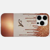 ✨ ローズゴールド 名前 グロー – グリッター ドリップ 高級 オーダーメイド Case-Mate iPhoneケース (裏面 (横))