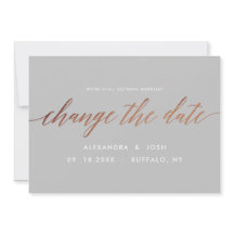 ローズゴールド 延期 ウェディングポストカード