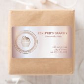 ローズゴールド 手作りのカップケーキやお菓子の包装 ラベル (インサイチュ)