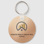 ローズゴールド | 赤い色実在の地表記号 キーホルダー (正面)